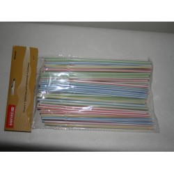Трубочка для коктейлів кольорова гофра (100шт) ЕМ0244 21см